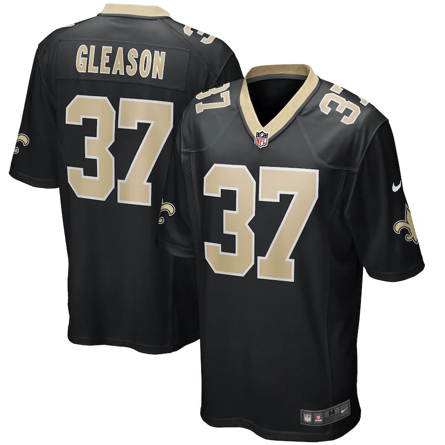 Men New Orleans Saints #37 Steve Gleason Nike Black Game Retired Player NFL Jersey->new orleans saints->NFL Jersey